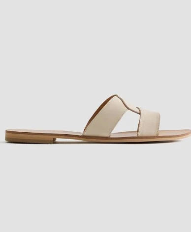 Italian Leather Cutout Slide Sandal